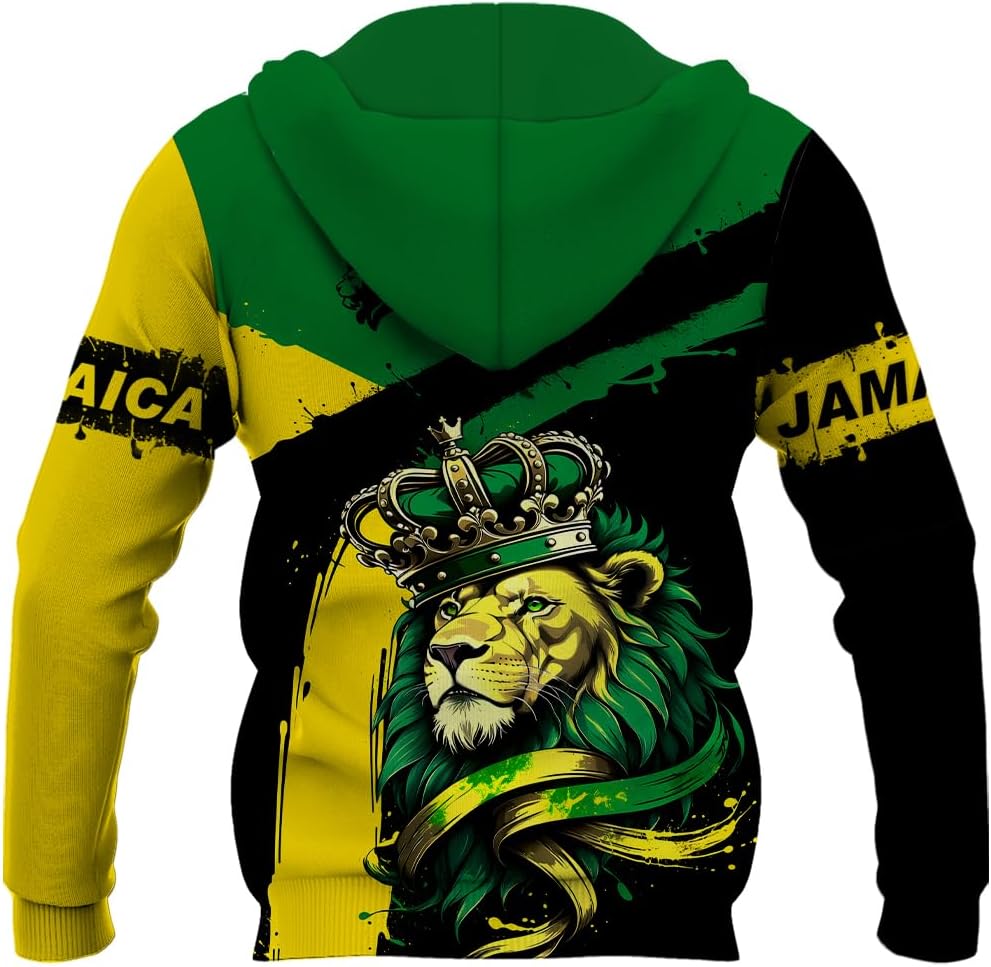 BJU National Flag Hoodie Drawstring Pullover Graphic 3D Printed Long Sleeve Sweatshirt Unisex - Image 3