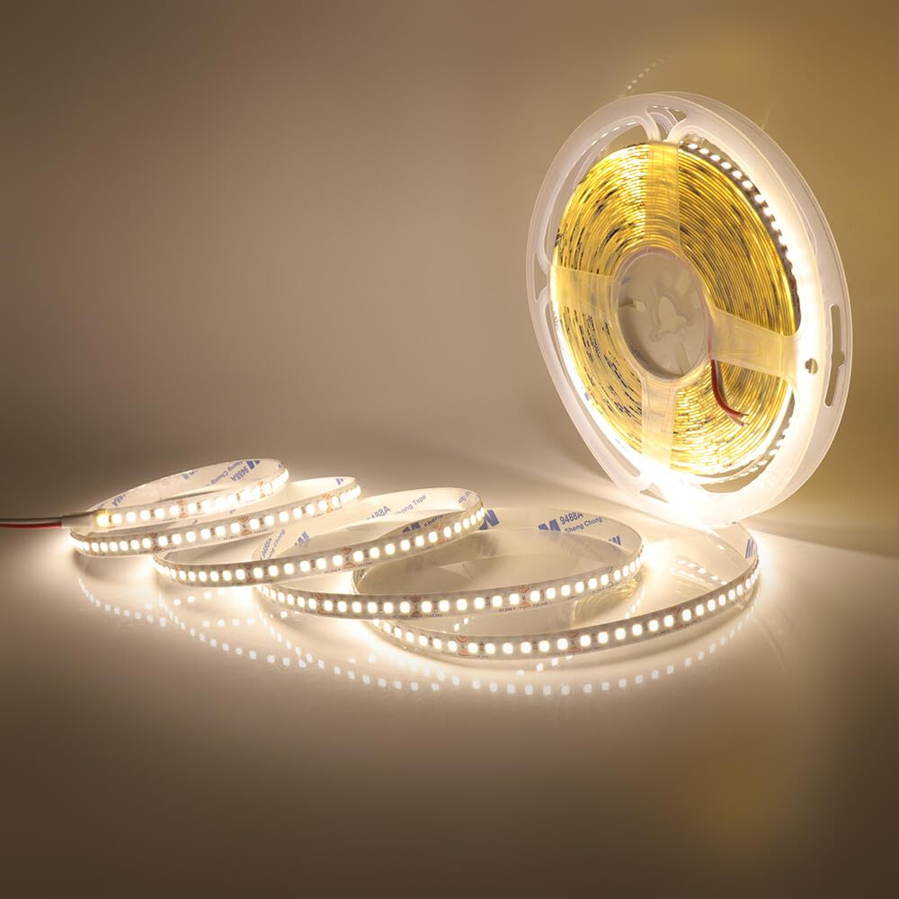 KAFULA 24V LED Light Strip [10M,Natural White 4000-4500K],180 LEDs/m SMD3535 Flexible Ultra-Bright LED Fairy Light CRI85+,can be Cut Every 33mm,Party Christmas Halloween Birthday Interior Decoration