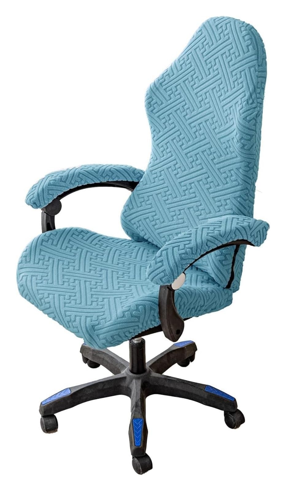 AOICXB Office Chair Seat Covers,Chair Protectors Stretchable Gaming Chair Covers,Computer Chair Cover with 1 Pair Armrest Cover(Lake Blue)