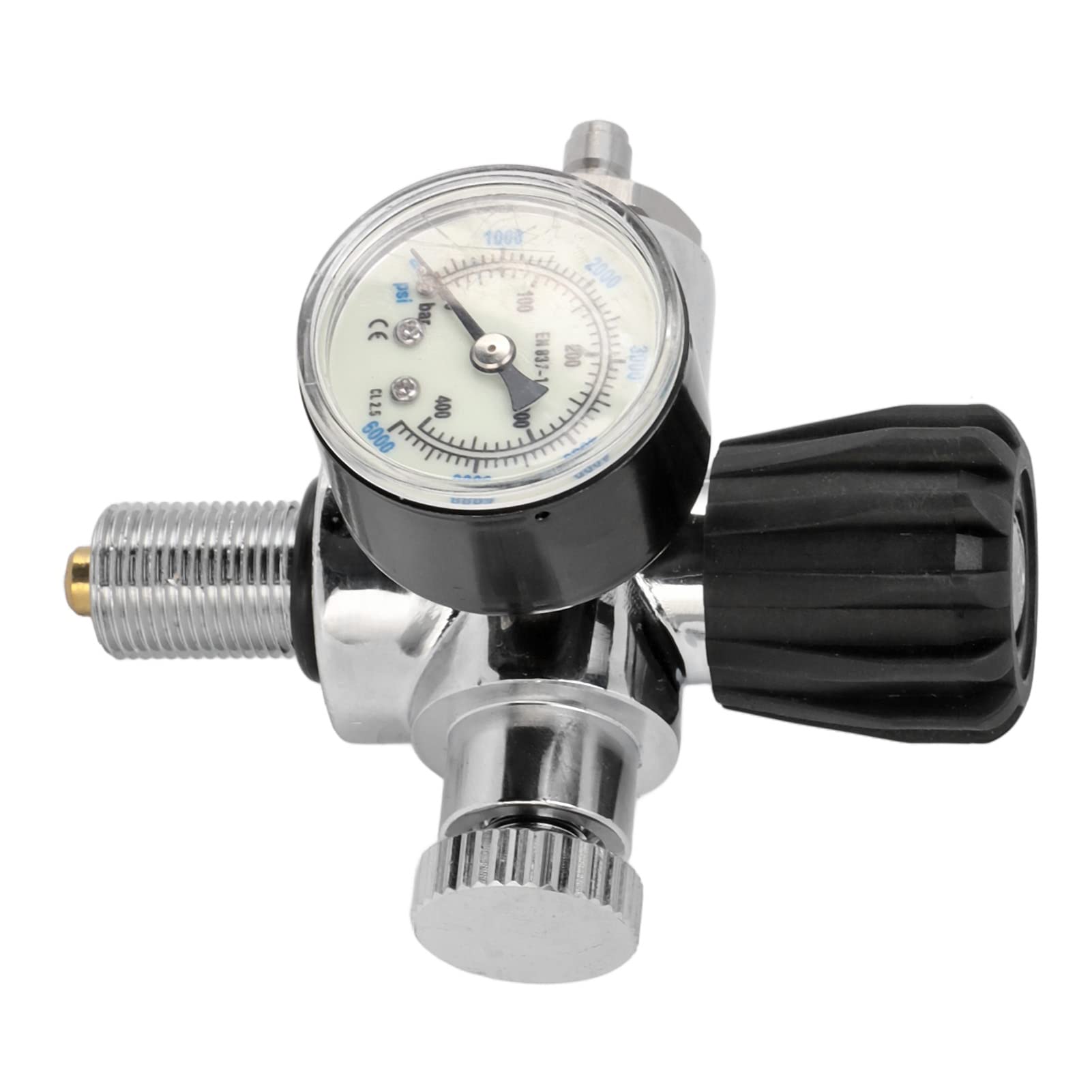 Srliya Preciso 6000psi 400Bar Scuba Tank Pressure Gauge Misuratore Luminoso a Doppia Scala per gli Appassionati di Immersioni Acciaio Inossidabile M18x1.5