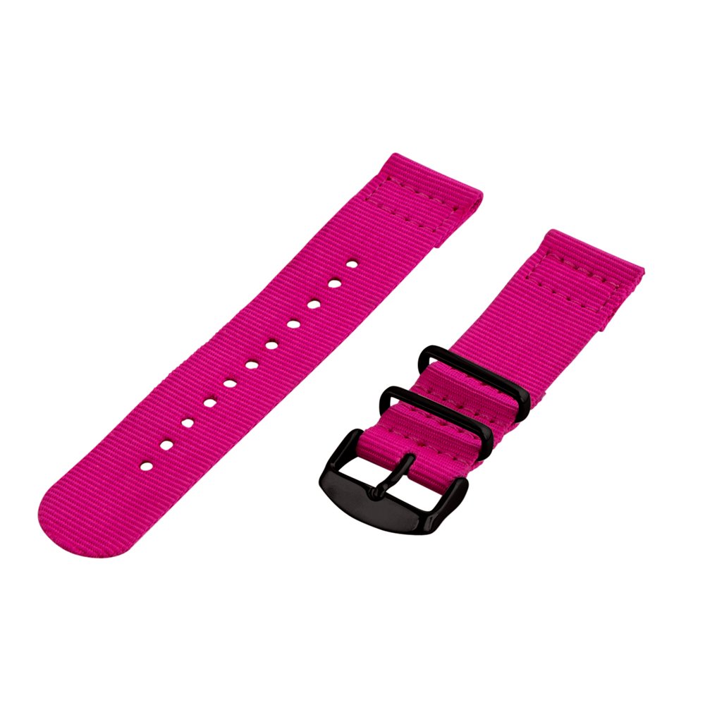Clockwork Synergy - 22mm 2 Piece Classic Ballistic PVD Nylon Neon Pink Replacement Watch Strap Band