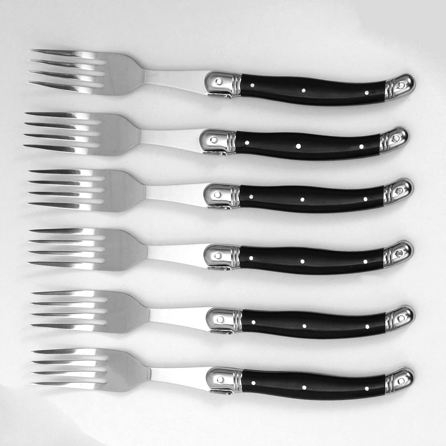 Dinner Forks Stainless Steel Steak Cutlery Restaurant Cutlery Dinner Fork with Black ABS Handle Cutlery