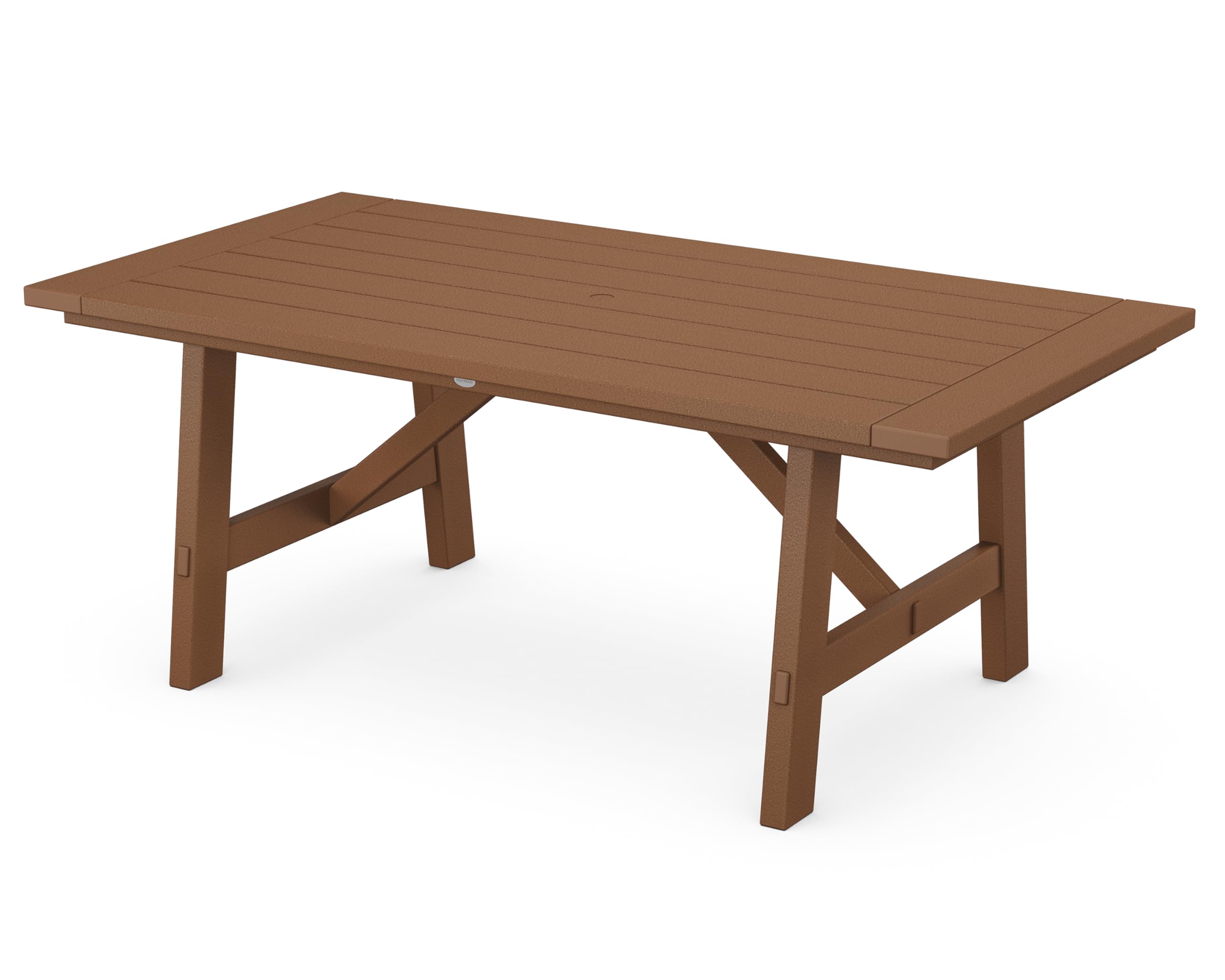 POLYWOOD® Rustic Farmhouse 39" x 75" Dining Table in Teak