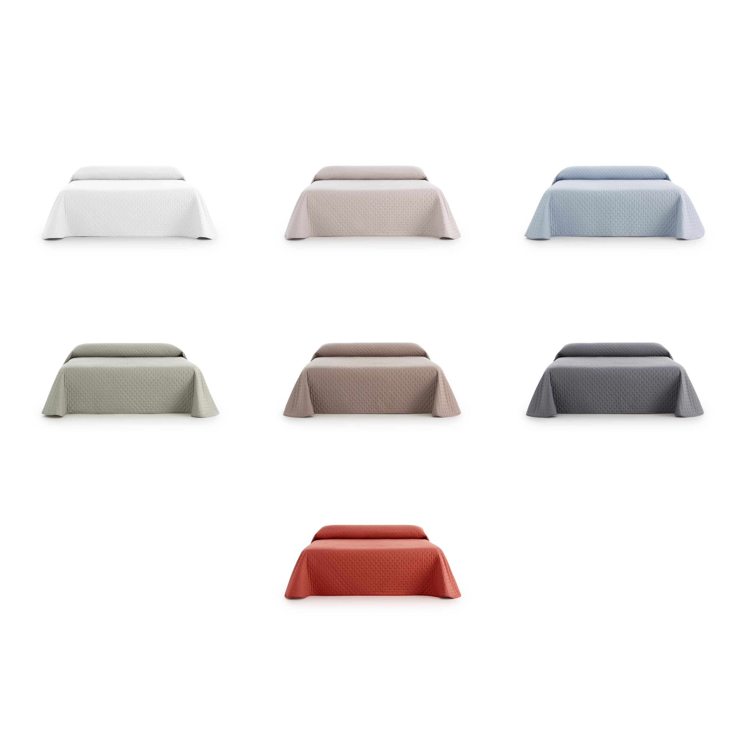 Colcha Boutí Acolchada Reversible para Cama 150 (250x270 cm), Blanco Óptico, Microfibra Suave con Relleno Tacto Pluma, Ligera, Ideal para Primavera y Verano, Fabricada en España