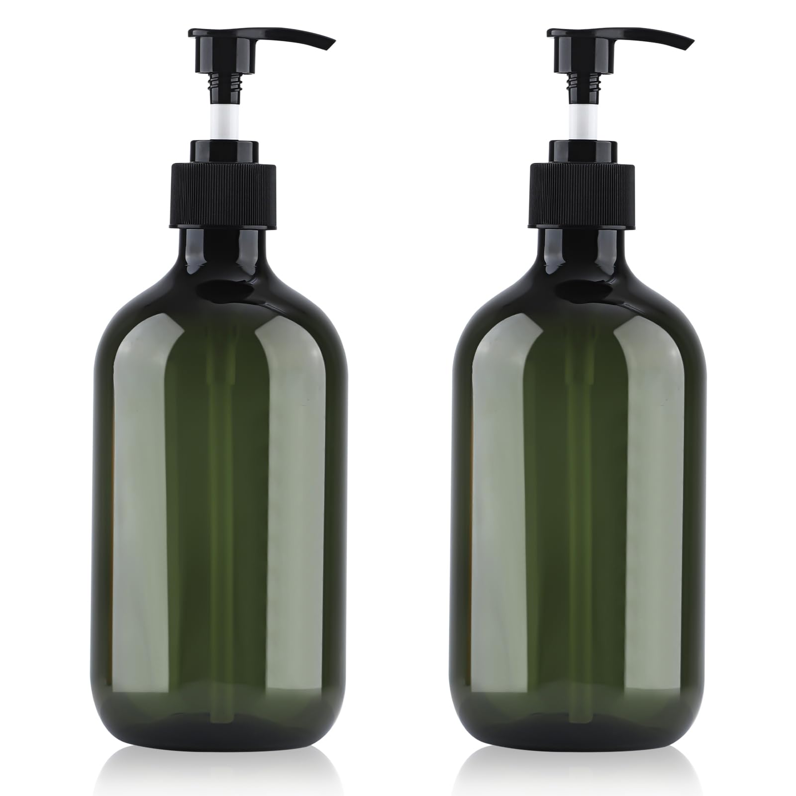 Soap Dispenser with Pump, 2 Pack Empty Refillable Pump Bottle Dispensers 500ml Bathroom Liquid Hand Dish Soap Dispenser Bottles Containers Plastic Pumps Bottle Dispensers for Bathroom Kitchen (Grün)