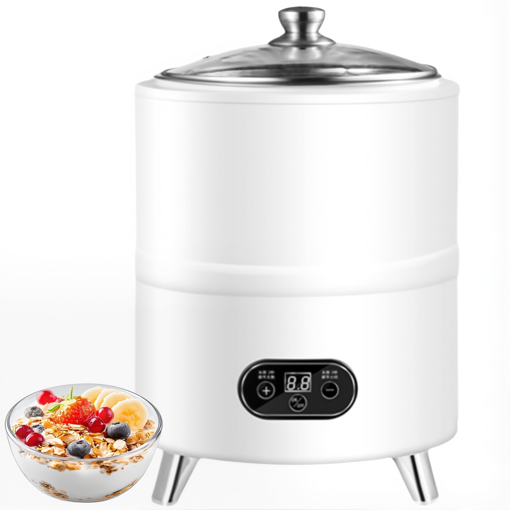 Máquina para hacer yogurt con capacidad de 12 litros con calefacción de 360°, fermentación inteligente, interfaz visual para yogur, vinagre de frutas, cocción de arroz