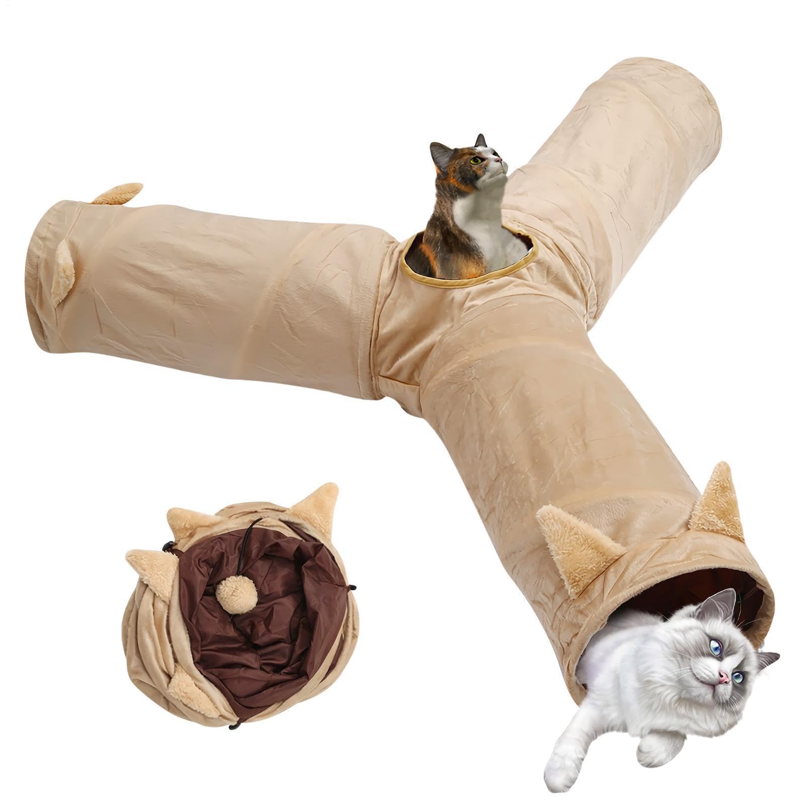 Tunnel tube pour le chat Caverne interactive pliable multifonctionnelle