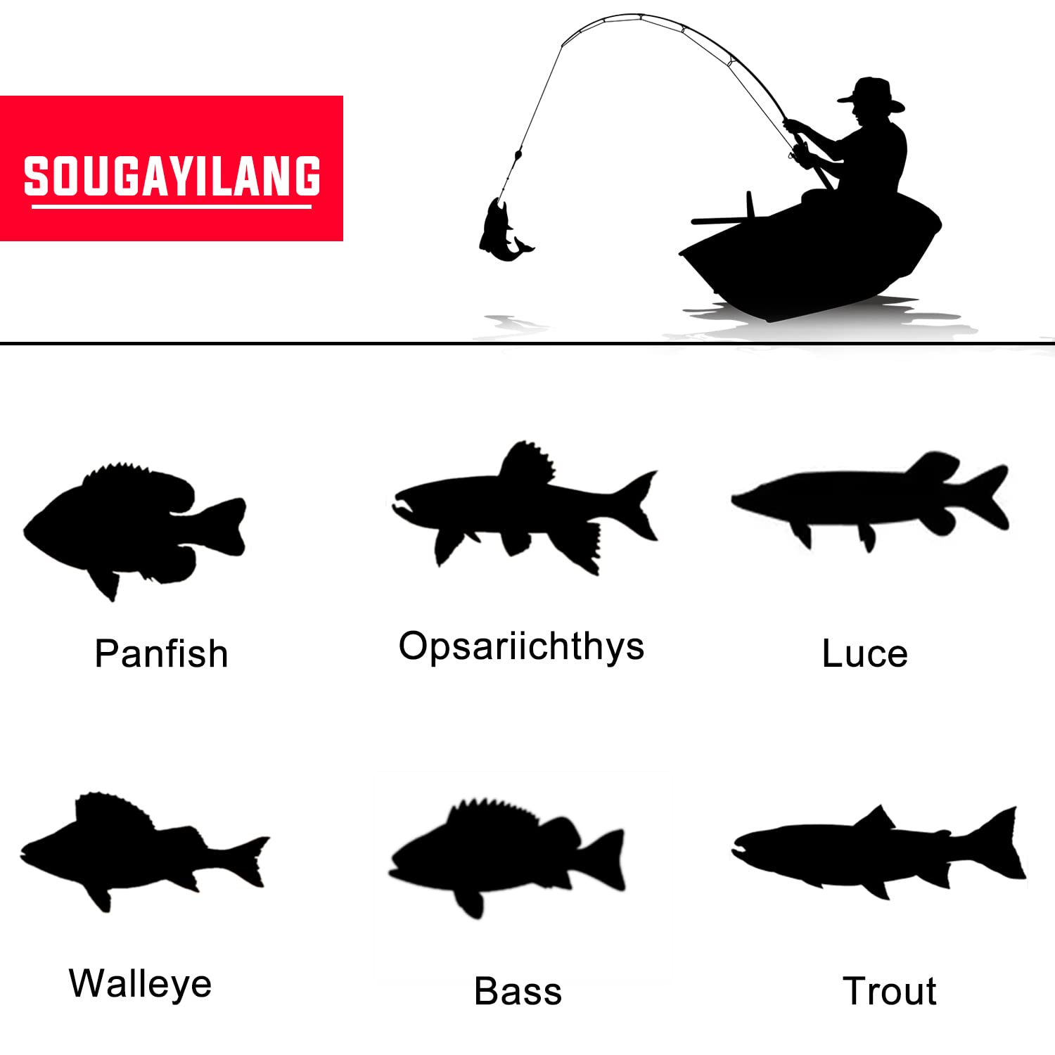 Sougayilang Angelrute und Rollen-Combos, Teleskop-Angelrute mit 12+1BB Spinnrolle für Reisen Salzwasser Süßwasser Angeln