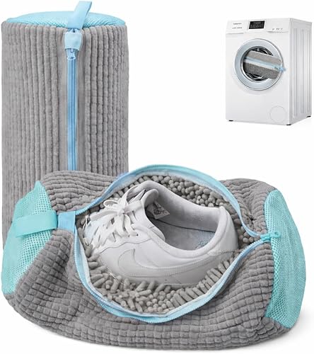 GUIVA Bolsa para lavadora de zapatos – Bolsa de lavandería para lavadora y secadora – Bolsas de limpieza profunda de 360° con cremallera y