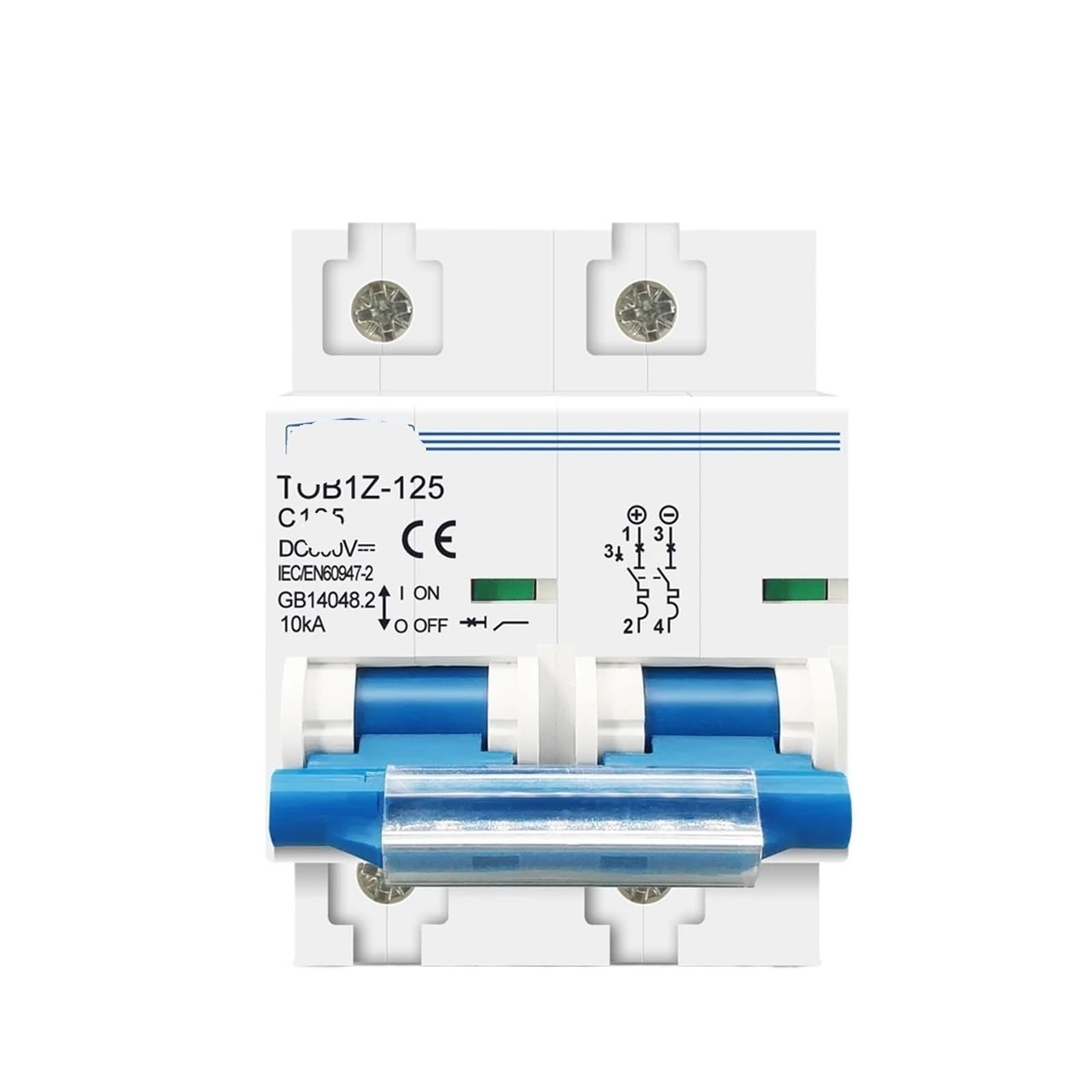 Disjoncteur bipolaire CC 600 V 80 A courbe C haute durabilité