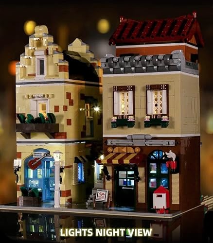 General Jim's Toys And Bricks Building Blocks Lighted Music Store Cafe And Lounge Modular Moc Building Blocks Toy Bricks Set #TOP2