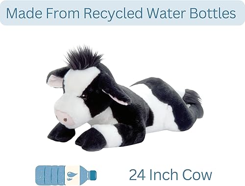 Miniatura 3 de The Petting Zoo Peluche de vaca, regalos para niños, animales salvajes de la vida silvestre, juguete de peluche de vaca, 24 pulgadas