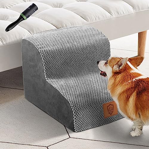 Fondo antiscivolo: le nostre scale per animali domestici sono l'accessorio perfetto per aiutare il vostro cucciolo o gattino a raggiungere il letto alto o il divano. Un fondo antiscivolo rende queste scale per cani di piccola taglia molto robuste. Consigliato per cani di piccola taglia, gatti o cuccioli di 27,2 kg o meno.