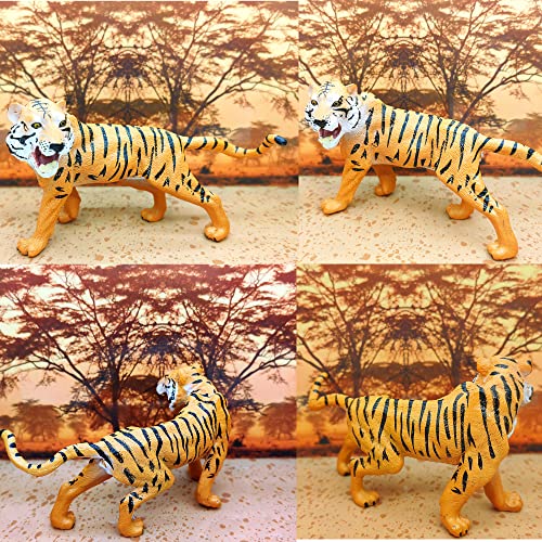 Qiandier Realistic Lion Figurines With Tiger Figures Toys Wild Animals Model Includes Plastic Tree #TOP4