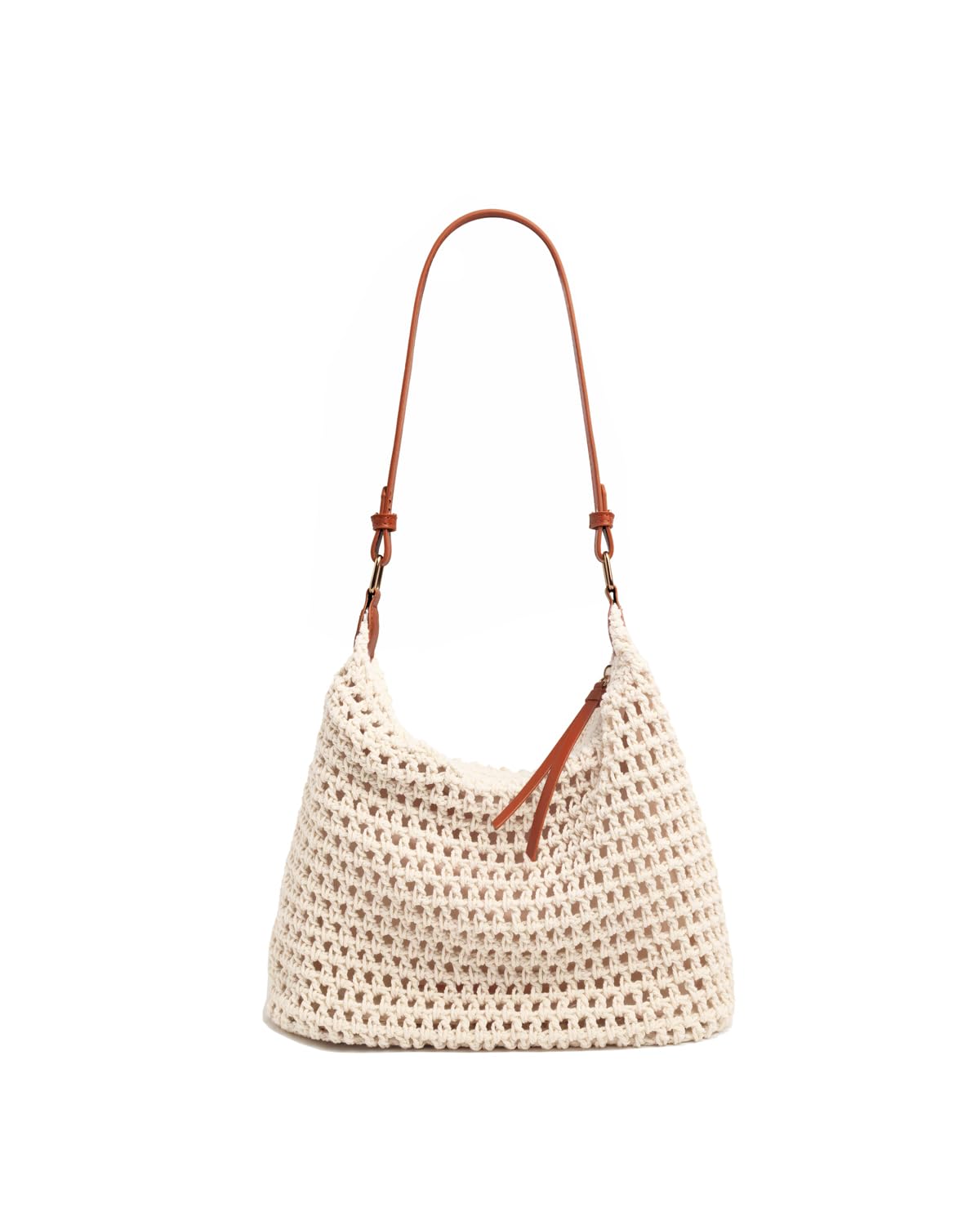 Ulisty Damen Baumwolle Häkeln Maschen-Tasche Handgewebte Sommer Strand Tragetasche Gestrickt Urlaub Hobo Schnur Tasche Bohemian Shopper Schulter Handtasche