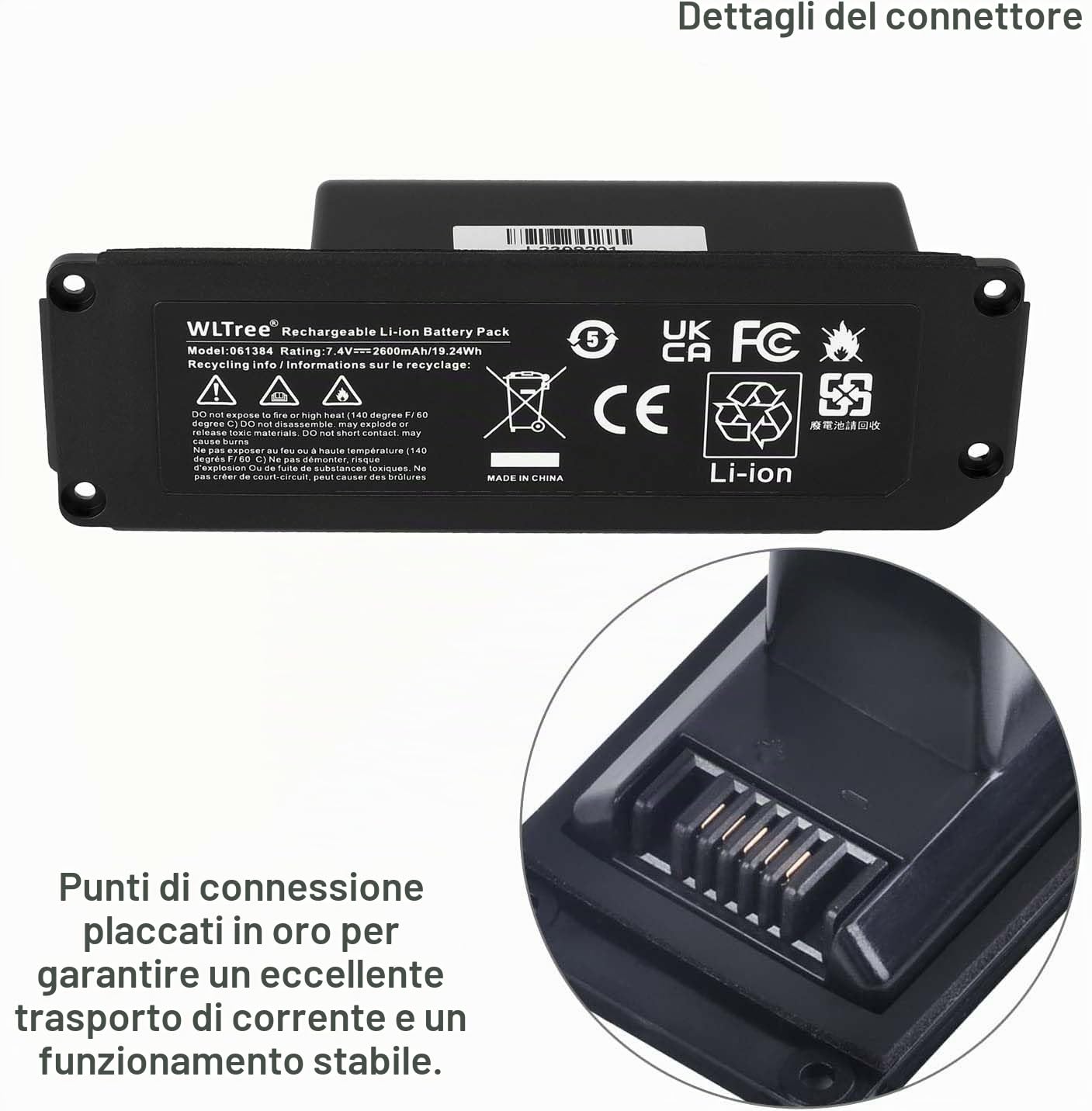 7.4V 2600mAh 061384 061385 061386 063287 Bluetooth Speaker Batteria per Bose Soundlink Speaker Mini One/Mini I/Mini 1 Bluetooth Wireless Speaker Altoparlante Senza Fili Batterie Battery