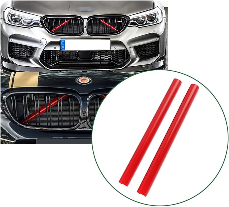 Front Grille Insert Trims Performance Decoration Stripes for BMW F07 F10 F11 F18 F06 F12 F13 F01 F02 F03 F04 F48 F49 F39 F45 F46 Car PVC Accessories 2pcs Orange