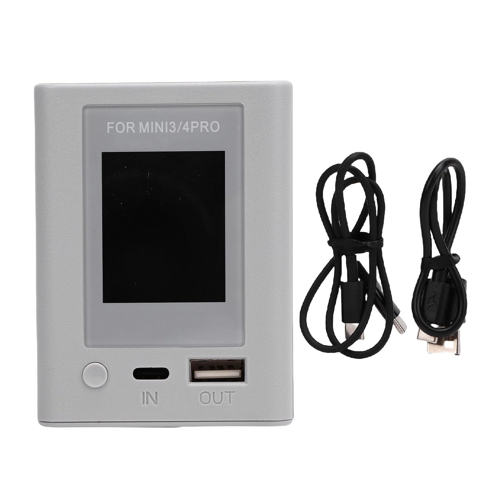 Cosiki Hub Caricabatteria per Droni, Stazione di Ricarica Rapida PD da 45 W con Display LCD, per Batterie Mini 3, 3 Pro, 4 Pro Drone, 2 Batterie Caricate Contemporaneamente