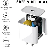 Vista 5 de USB C iPad Chrager Carga rápida para Apple iPad Pro 13/12.9/11"/A16/10ª generación/Air 5th/Mini 6 7 A17/iPhone 17 16 15, bloque de carga rápida tipo