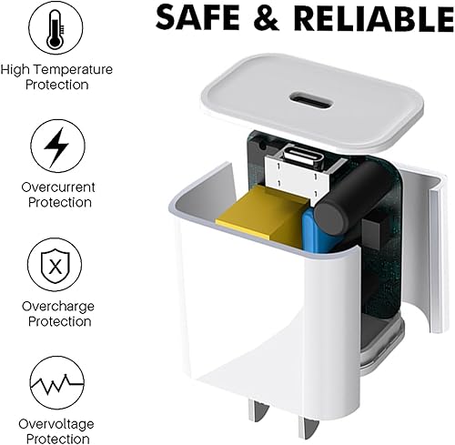 Miniatura 5 de USB C iPad Chrager Carga rápida para Apple iPad Pro 13/12.9/11"/A16/10ª generación/Air 5th/Mini 6 7 A17/iPhone 17 16 15, bloque de carga rápida tipo