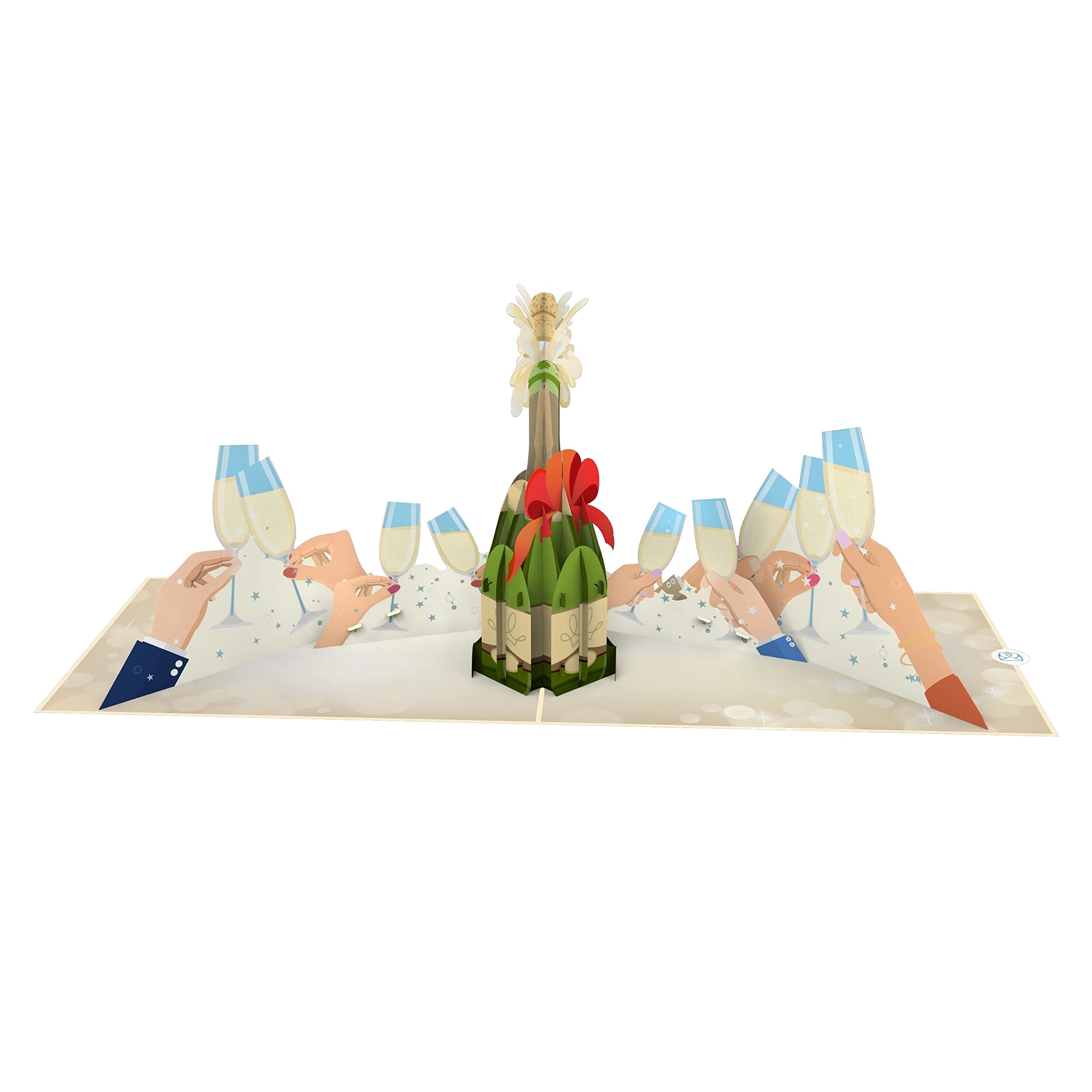 3D-Pop-Up-Hochzeitskarte Mit Champagner-Motiv – Grußkarte, Die Beim Öffnen Lebendig Wird (POP246)