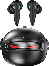 Fone de Ouvido Gamer Sem Fio Bluetooth TWS KD-777 Estilo Robô com Luz LED e Som Estéreo Potente – Preto