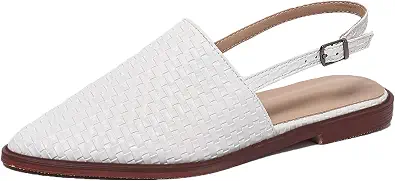 Gicoiz Women Pointed Toe Flats Braid Slipper Beach Sandal