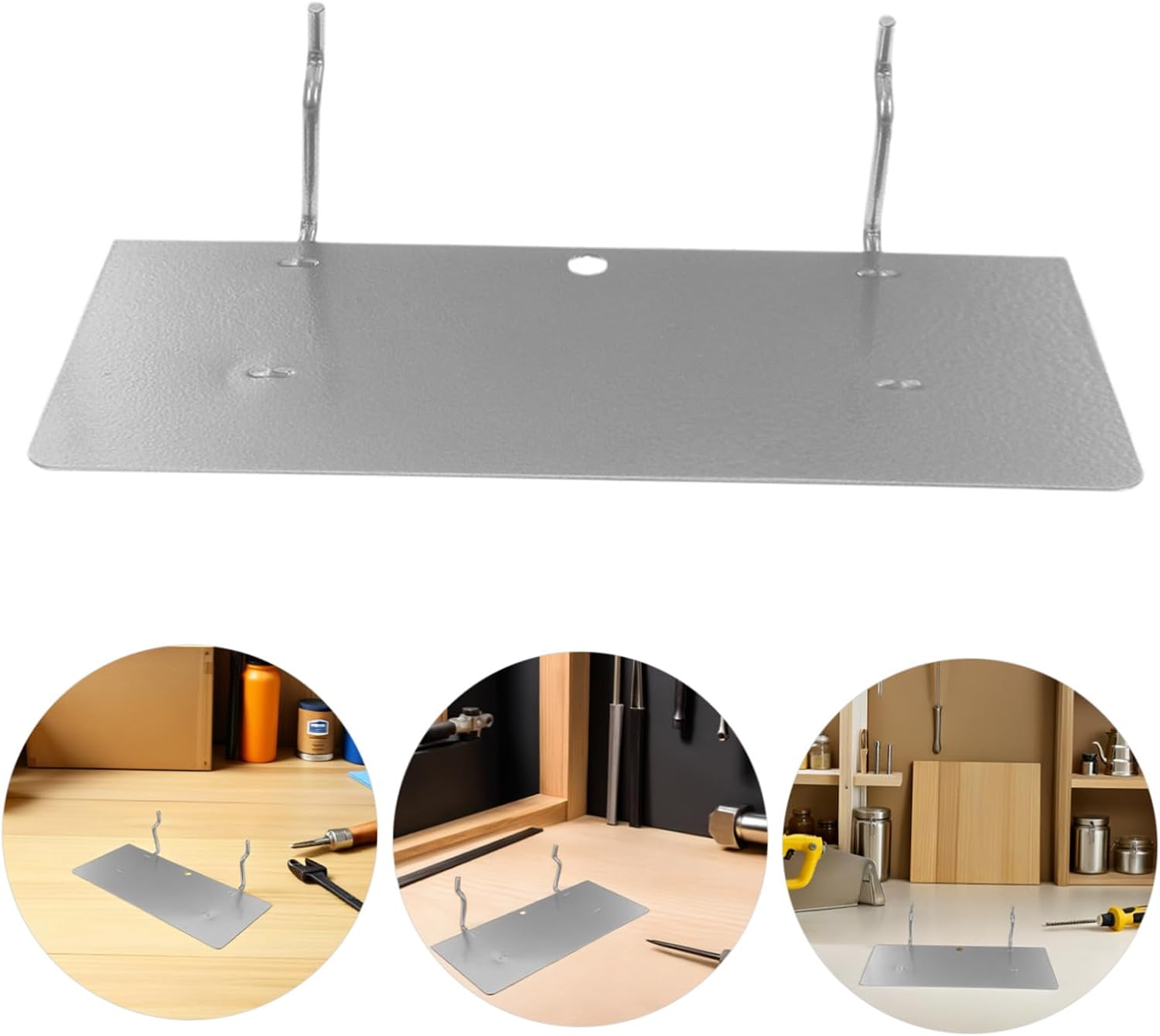 CHILDWEET Metal Pegboard Shelf Brackets 25×10cm Flat Retail Display Shelves Wall Storage Rack for Garage and Nursery Organization