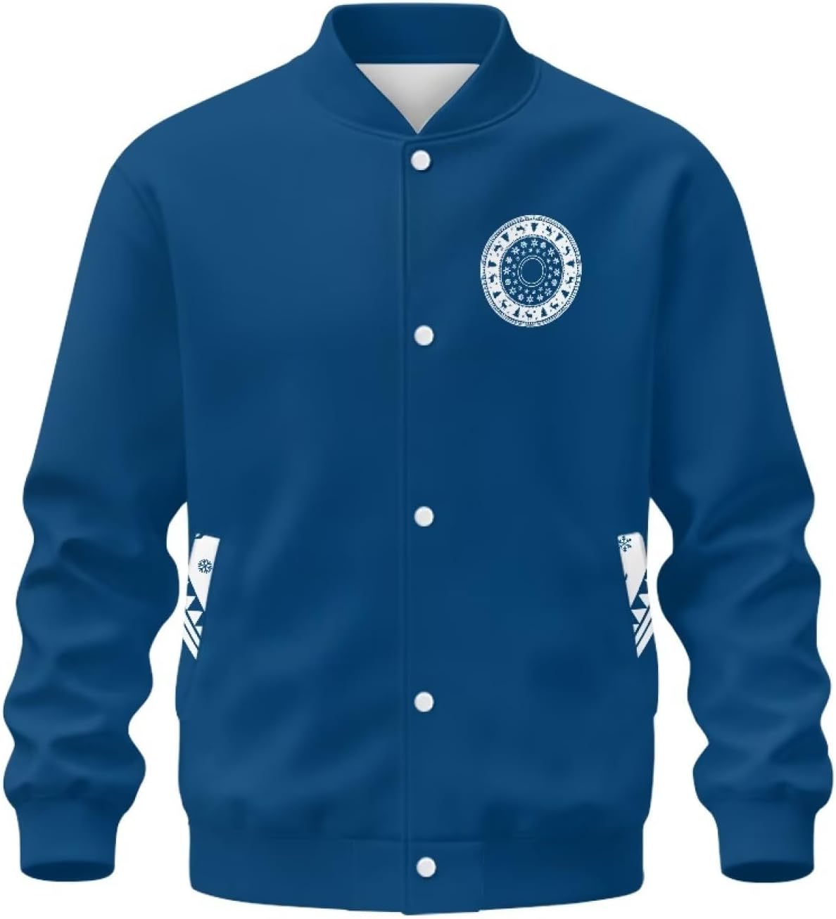 Men's Fashion Bomber Jacket Causal Button Up Baseball Varsity Jackets