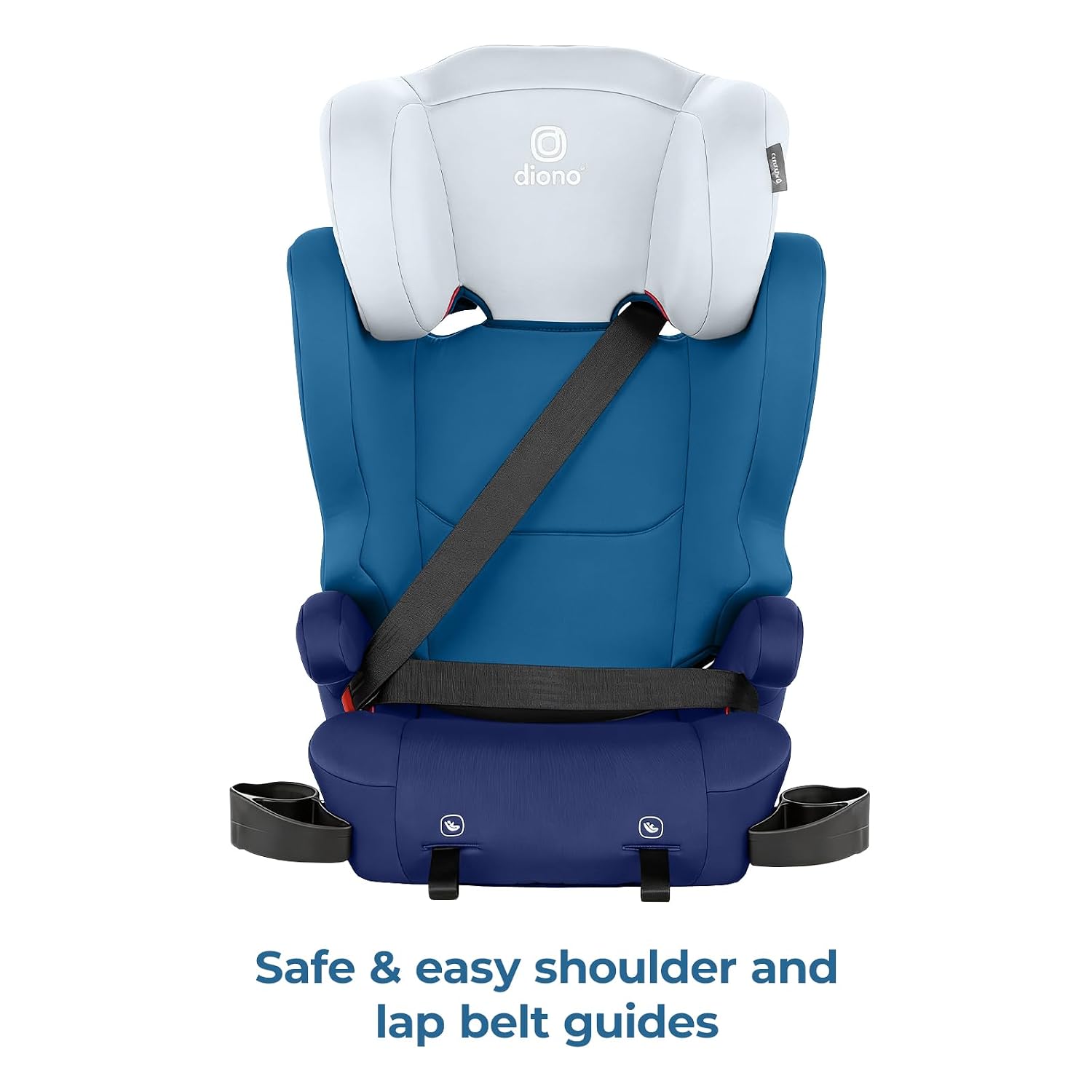 Diono Cambria LE, 2-in-1 Belt Positioning Booster Seat,Backless and High-Back Booster seat for Children from 40—120 lb,17" Wide,6 Headrest Positions,Lightweight with Latch,Blue