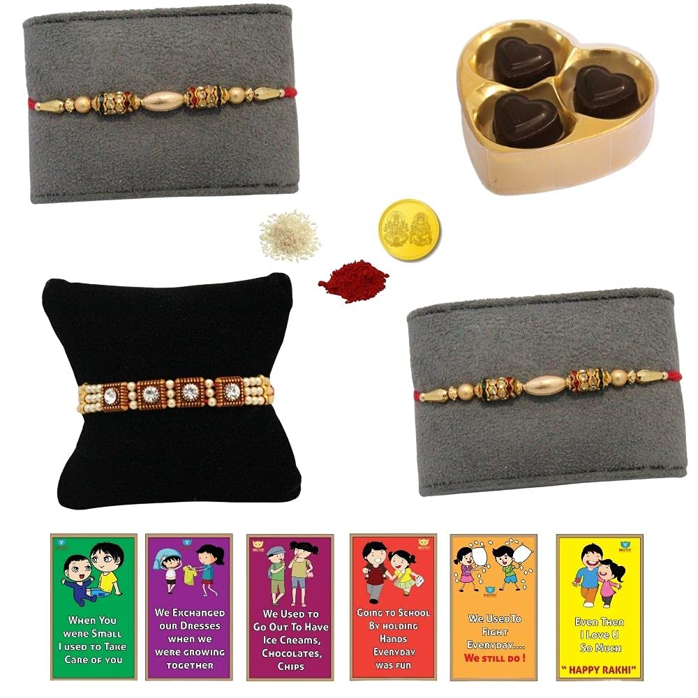 BOGATCHI Rakhi Gift for Brother|Rakhi with Chocoates Combo|Rakhi Set with Chocolates |Rakhi Gift Combo for Brother|Rakhi Set|Chocolate(3pcs)+Rakhi(3) +Roli Chawal+ Rakhi Story Card +Gold Coin|106-picture-33