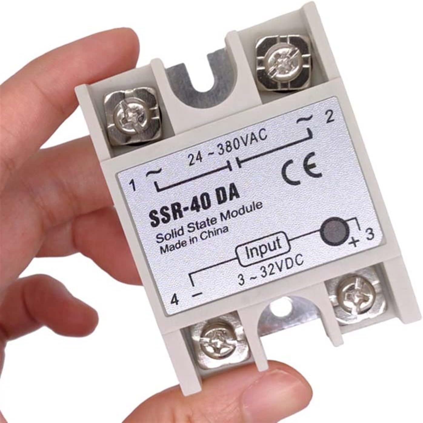 1 Pc SSR White or Blue Shell Single Phase Solid State Relay Module for PID Temperature Control DD DA SSR-25DA SSR-40DA SSR-40DD(120DA Blue)
