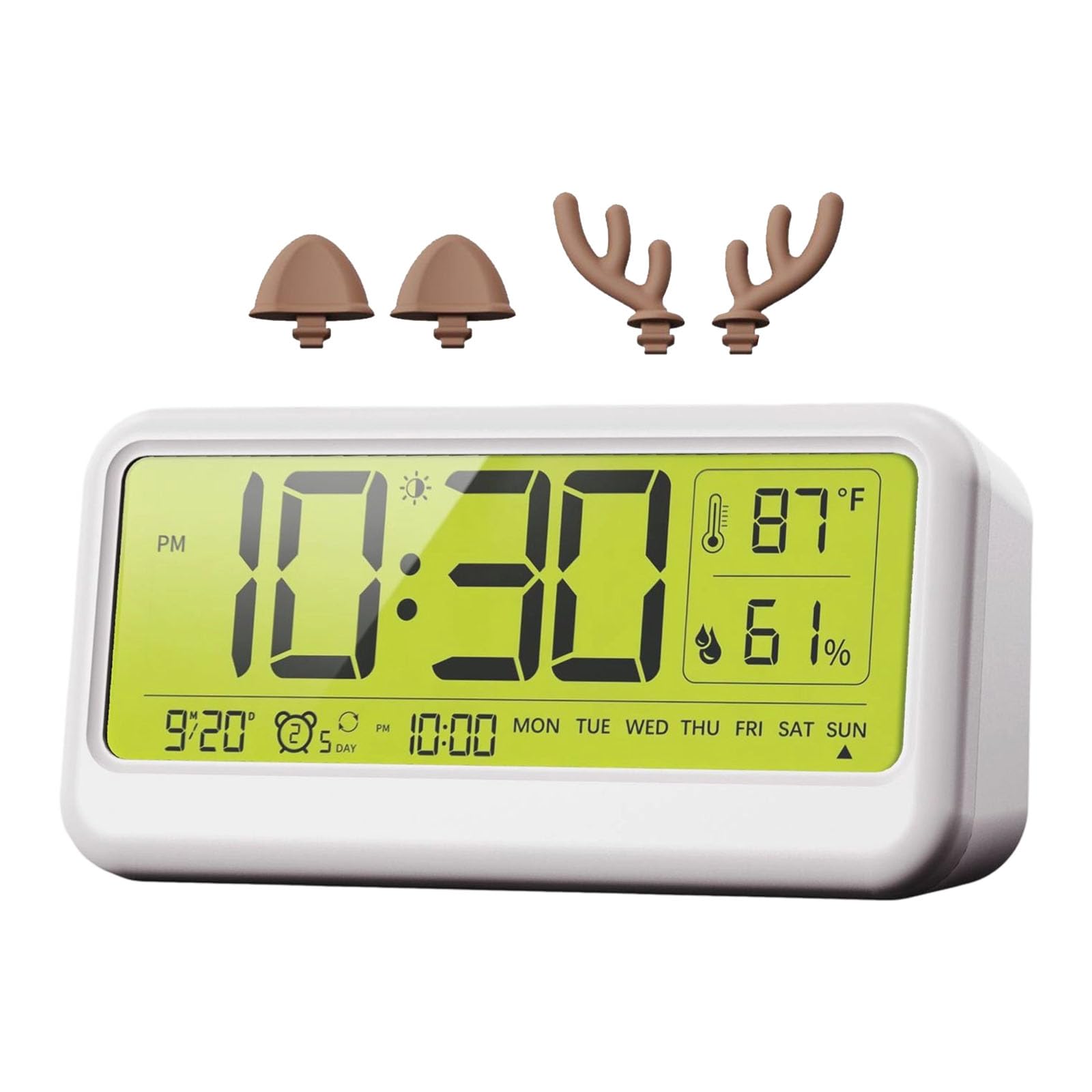 Elnwnnkc LED Digital Alarm Clock with Stepless Dimming Temperature Alarm Sound Electric Desk Clock for Bedroom Living Room Bedside Digital