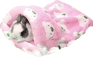 FLAdorepet Guinea Pig Hideout Bed Rabbit Hamster House Cave Cozy Nest for Squirrel Chinchilla Ferret Sugar Glider Small Animal Supplier Cage Accessories(S, Pink)