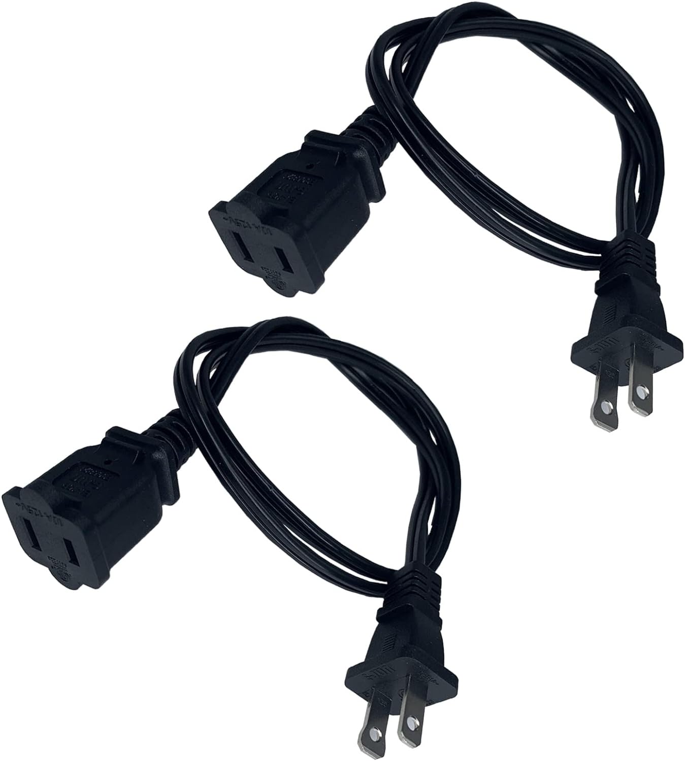 Short Extension Cord, 3 Feet Extension Cord Black for