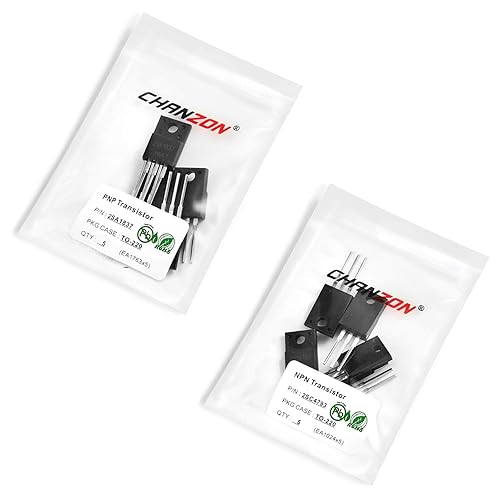 Miniatura 20 de Chanzon 50 piezas BC550C BC560C (25 piezas NPN BC550C + 25 PNP BC560C) TO-92 BJT Power Bipolar Transistor Surtido (paquete de 50 unidades)