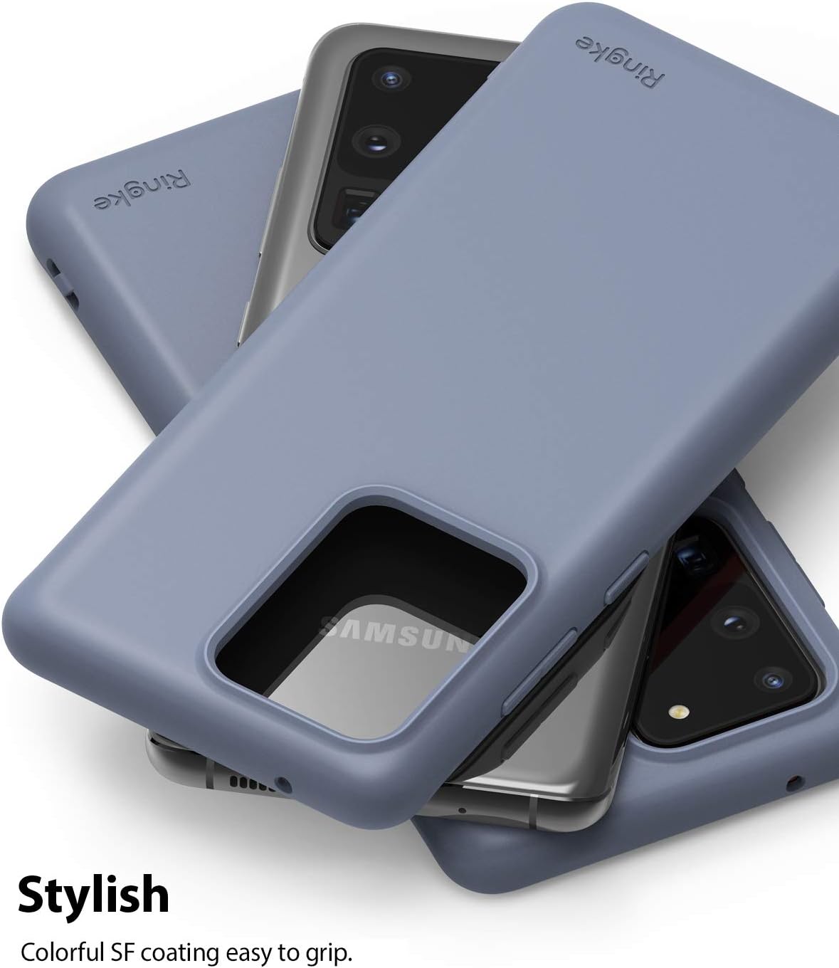 Ringke Air-S Compatible with Galaxy S20 Ultra Case (2020), Premium Smooth Matte Satin Texture TPU Thin Flexible Soft Fit Phone Cover - Lavender Gray