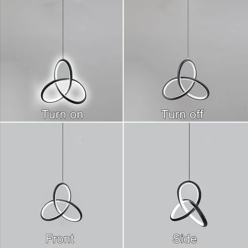 Miniatura 4 de CANEOE Pequeña lámpara colgante LED moderna, 5500 K, luz colgante blanca fría para isla de cocina, lámpara colgante integrada ajustable para sala de