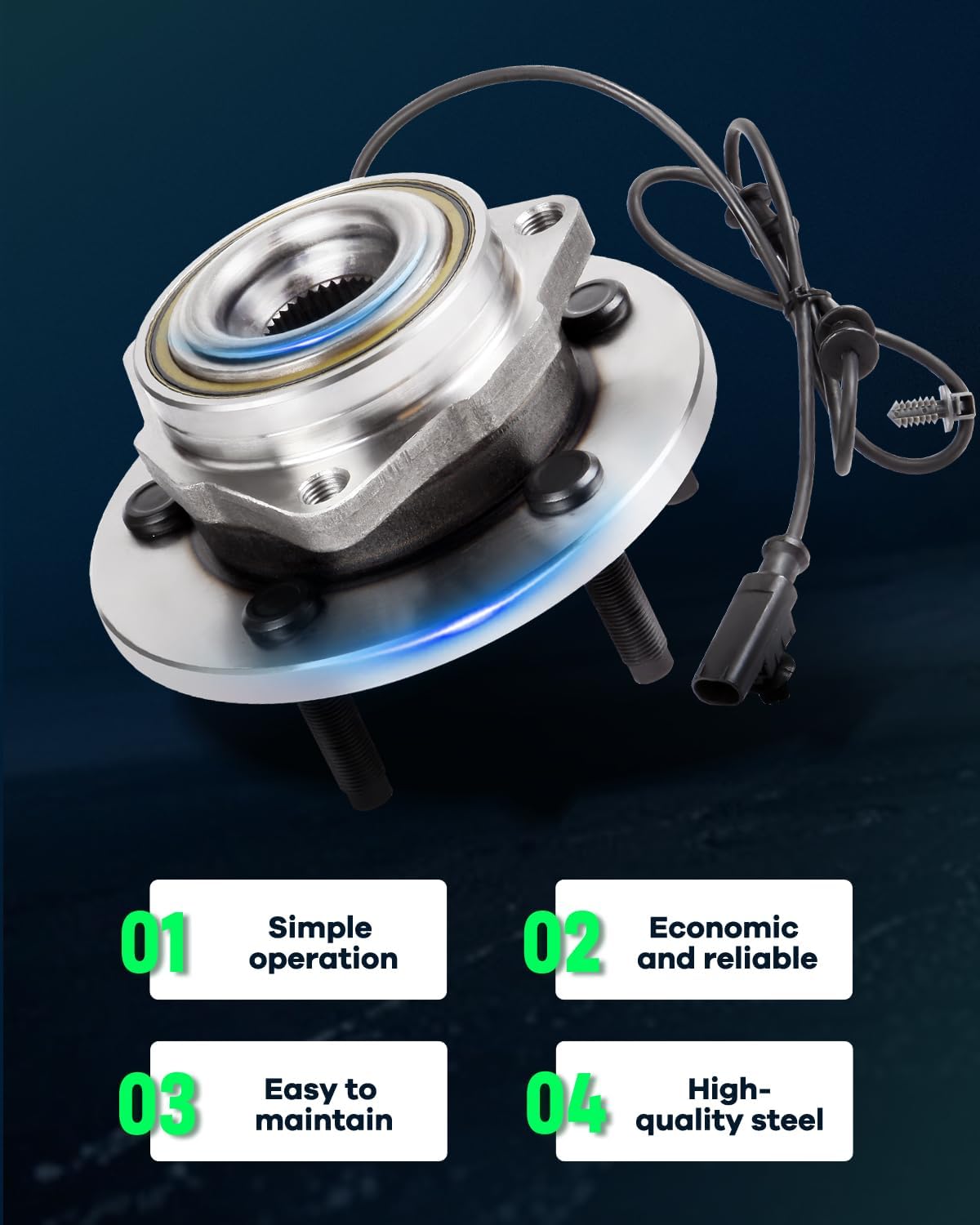 SCITOO Wheel Hub Wheel Bearing Assembly Front 513207 fit for Dodge for Durango 2004-2005 5 Lugs Wheel Hub Bearing Assemblies W/ABS 1pc Wheel Hub Bearings