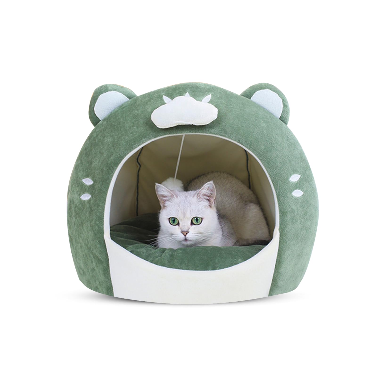 PETCUTE Cama Cueva para Gatos,Cama Perro Pequeño con Cojín Acolchado Interior Desmontable,Lavable Cama de Cojín para Mascotas,Antideslizante,Cama para Gatos,Casa de Cueva para Gatos