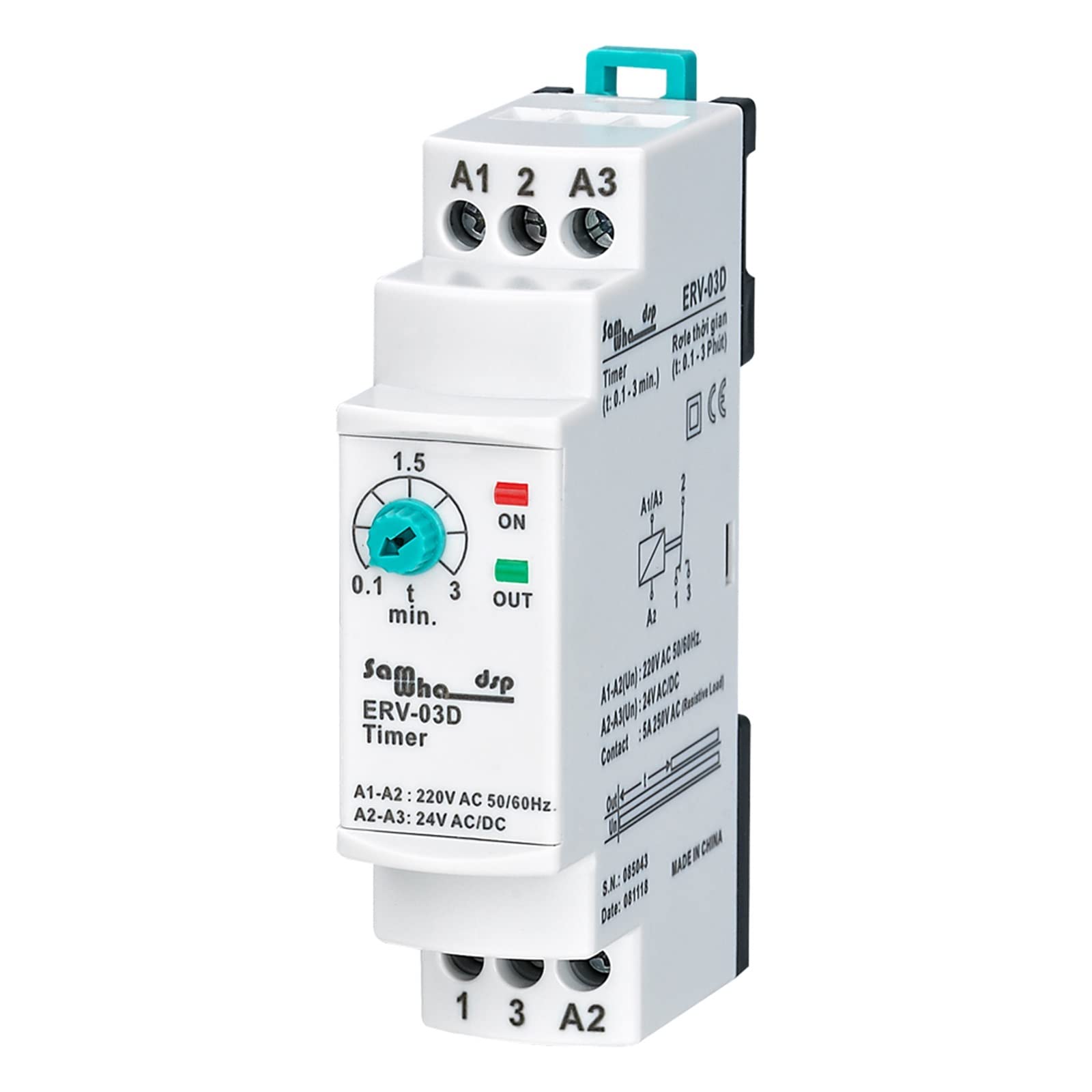 AQHYEBNSR ERV-03D On Delay Time Relay Electronic Adjustable