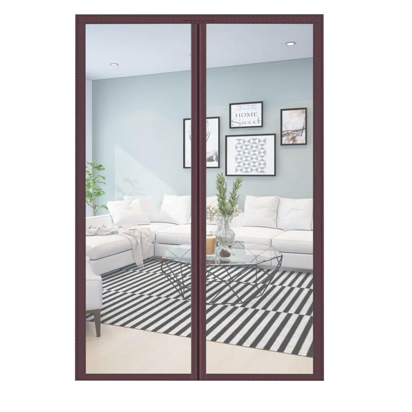 Rideau de porte thermique magnétique transparent 110x210 cm