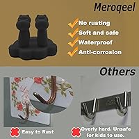 Vista 3 de 4 ganchos de silicona para pared de ducha, ganchos de silicona para cepillos de dientes para baño interior, organizador adhesivo de seguridad