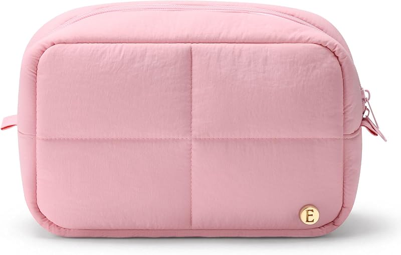 Necessaire de maquiagem acolchoada Etercycle em nylon com zíper duplo