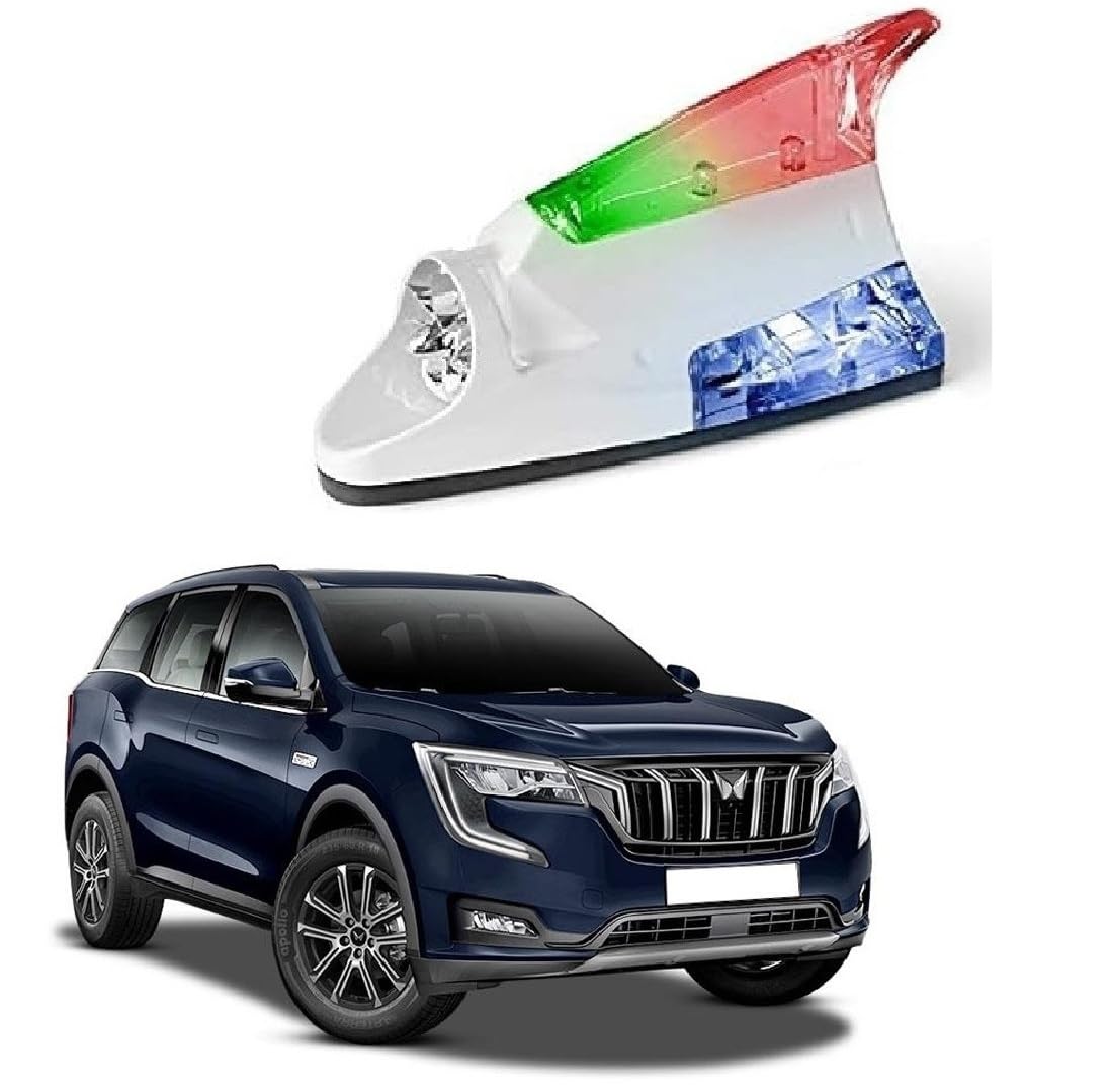 Car Wind Power LED Shark Fin Antenna Light | No Battery Required | Multicolor Auto Glow Decorative Roof Light for Mahindra XUV 700