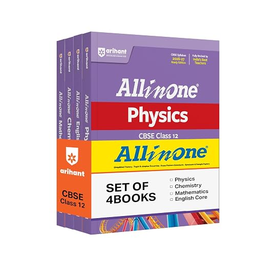 Arihant All in One English Core, Physics, Chemistry, Mathematics Class 12 for CBSE Exam 2026-27 | NCERT Based Theory, Practice Exercises, CBQs, A-R, Sample Papers & Mind Maps | Revised Edition