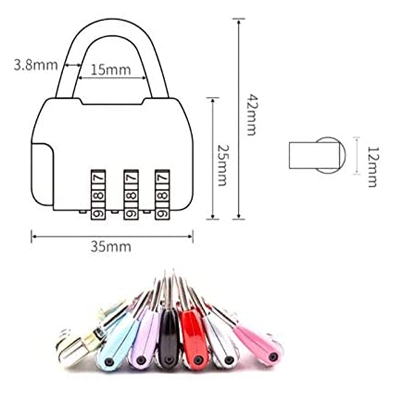 candados con código, Candado con contraseña de 3 dígitos resistente for exteriores viaje Candados combinados