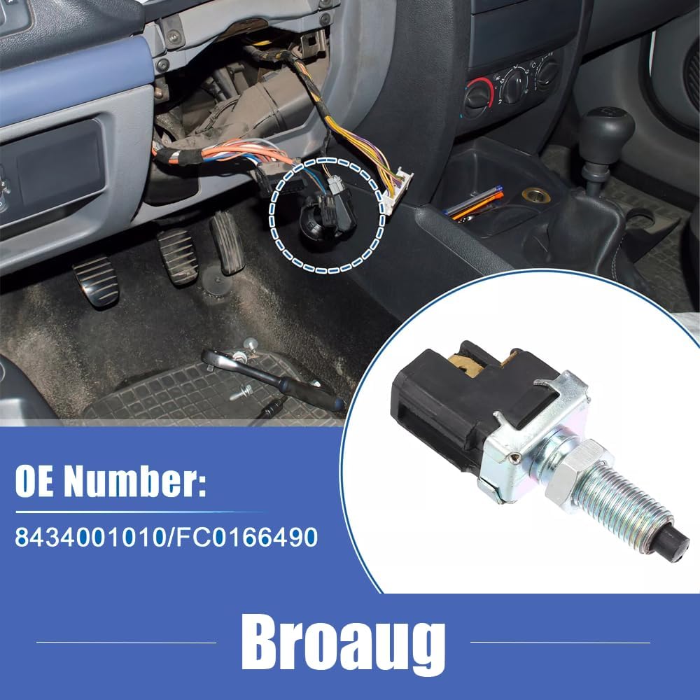 2-Pin Brake Light Switch 12V - Compatible with Daihatsu/KIA/Mazda/Toyota/VW, Replaces OE:84340-01010/SLS-133/FC0166490