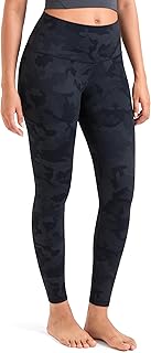 Colorfulkoala Women's Dreamlux High Waisted Workout Leggings 25" / 28" Inseam Yoga Pants, Grey Camouflage, Small