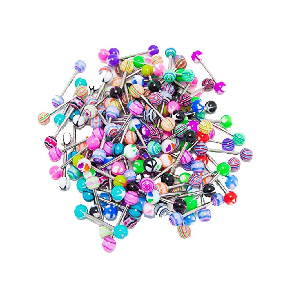 BodyJewelryOnline Erwachsenen 300 oder 500 Stück Bauchnabel Ring gebogenen Langhantel Mega Pack (500)